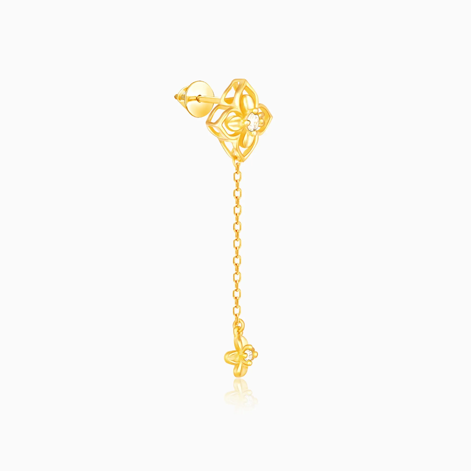 Golden Artsy Floral Earrings Giva