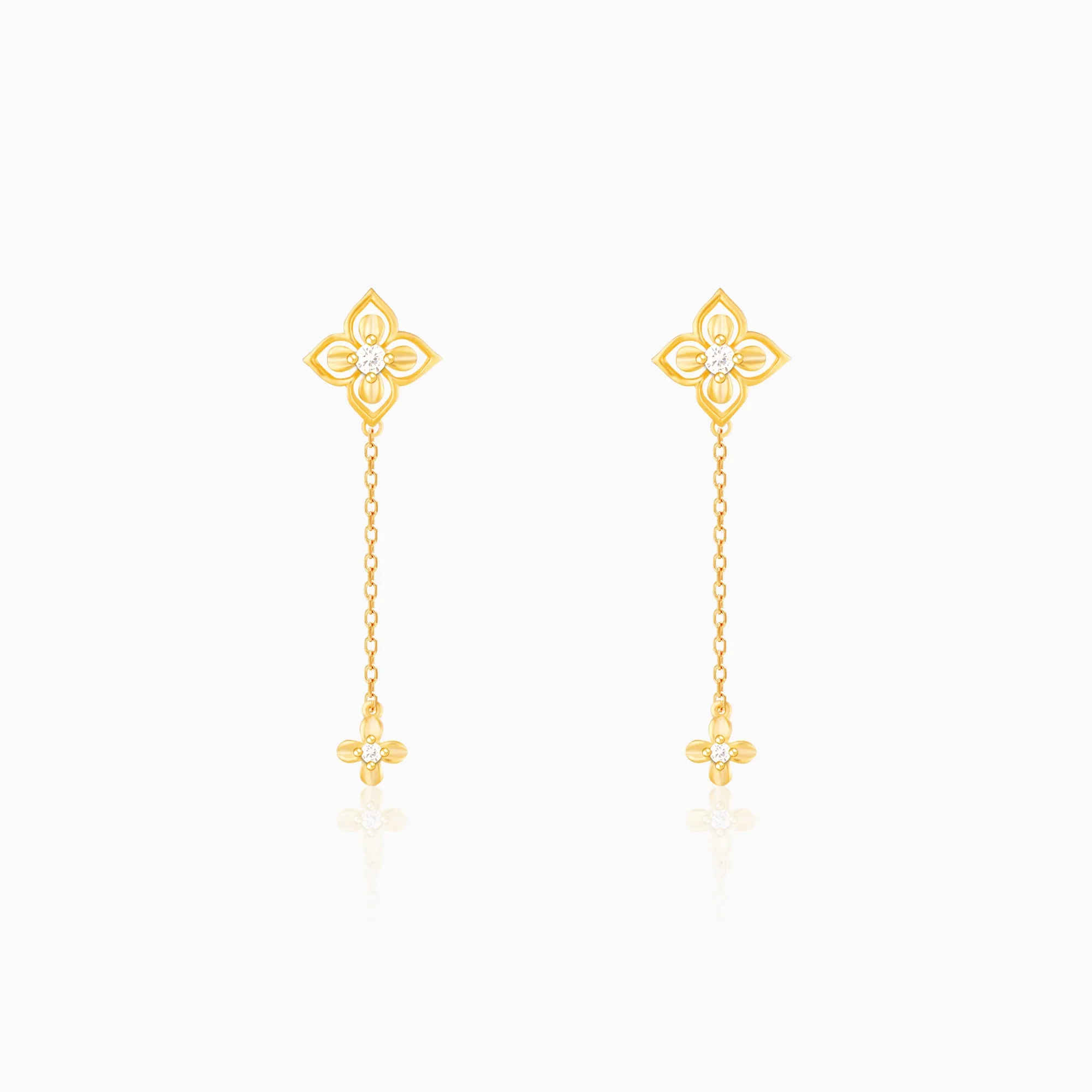 Golden Artsy Floral Earrings Giva