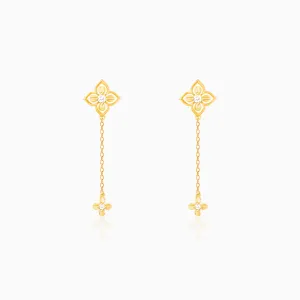 Golden Artsy Floral Earrings Giva