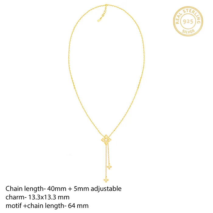 Golden Artsy Floral Necklace Giva