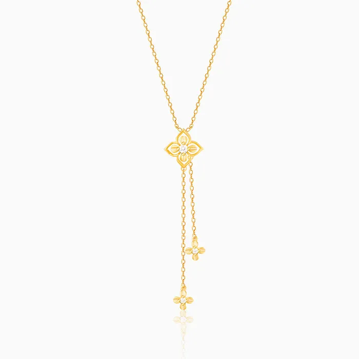 Golden Artsy Floral Necklace Giva