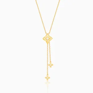 Golden Artsy Floral Necklace Giva
