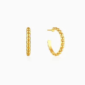 Golden Beaded Hoop Earrings Giva