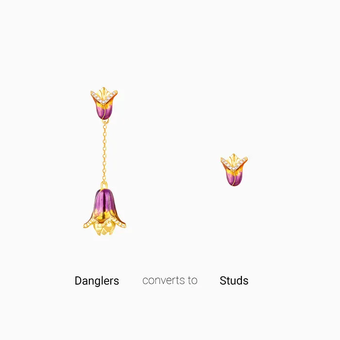 Golden Bell Mallow Bud Convertible Earrings Giva
