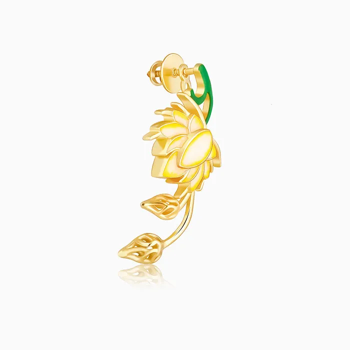 Golden Bewitching Brahma Kamal Convertible Earrings Giva