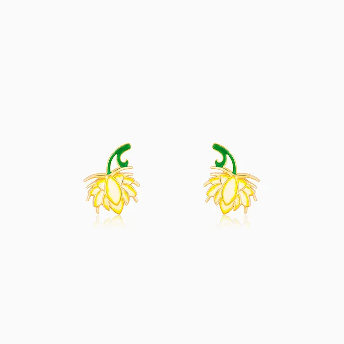 Golden Bewitching Brahma Kamal Convertible Earrings Giva