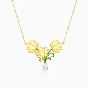 Golden Bewitching Brahma Kamal Necklace Giva