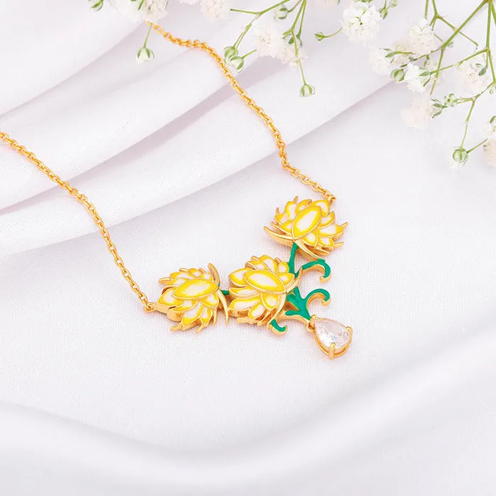 Golden Bewitching Brahma Kamal Necklace Giva