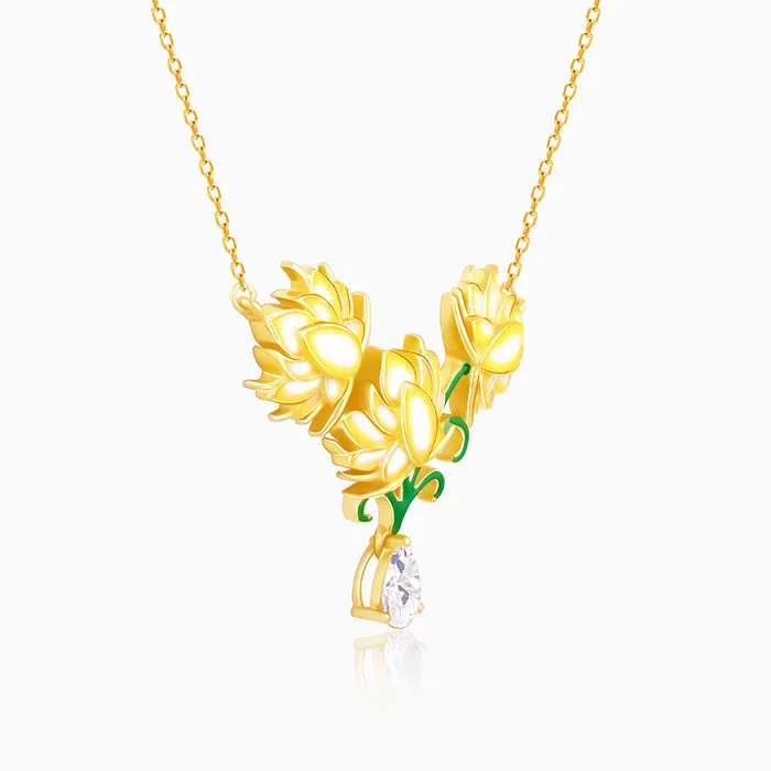 Golden Bewitching Brahma Kamal Necklace Giva