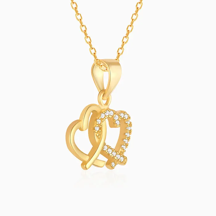 Golden Bonding Hearts Pendant With Link Chain Giva