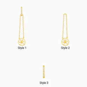 Golden Brahma Kamal Convertible Hoop Earrings Giva