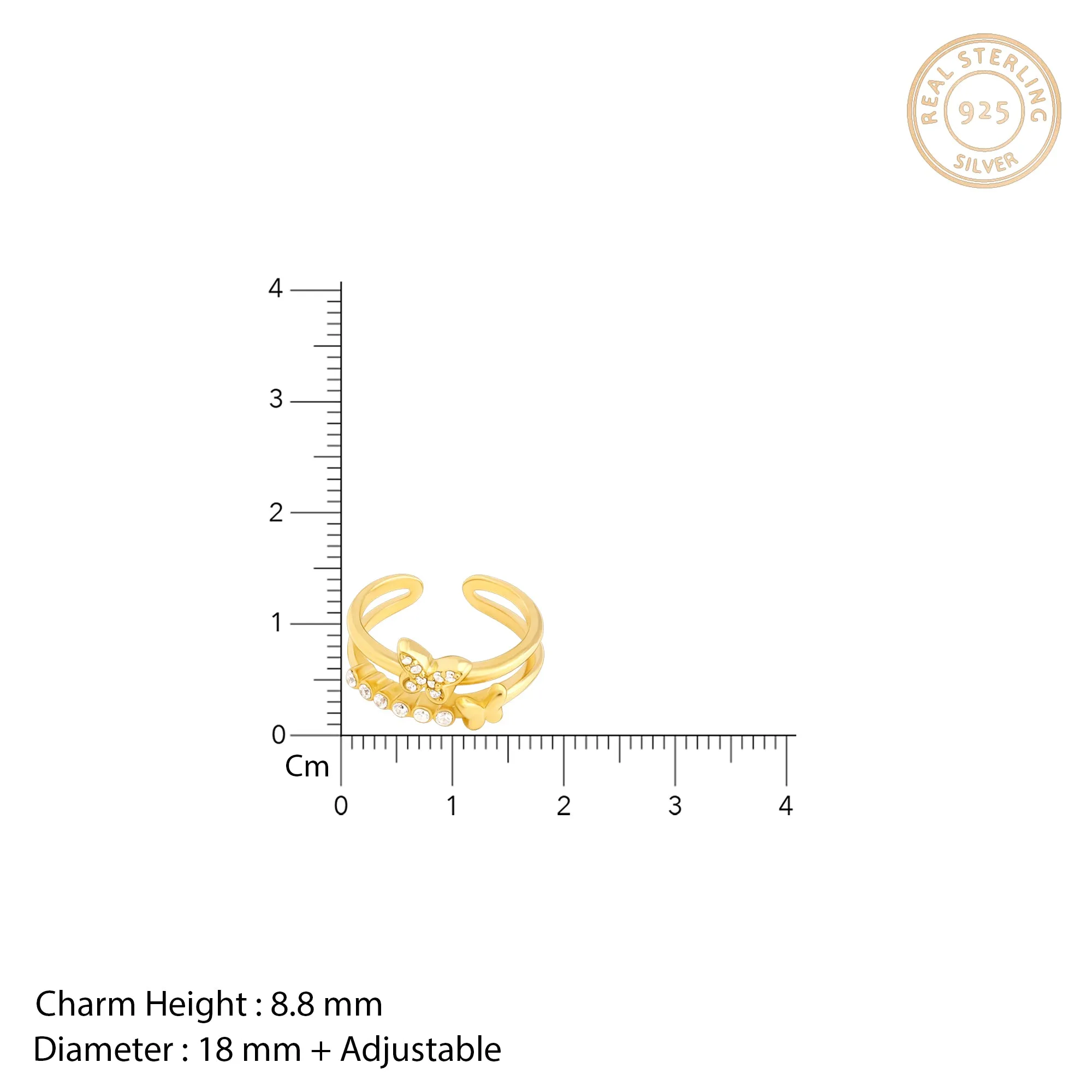 Golden Butterfly In Love Ring Giva