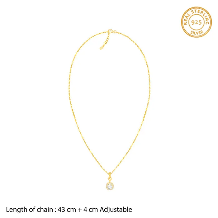 Golden Classy Solitaire Pendant With Link Chain Giva