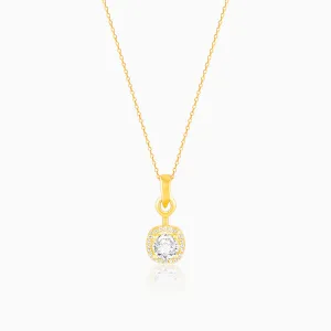 Golden Classy Solitaire Pendant With Link Chain Giva