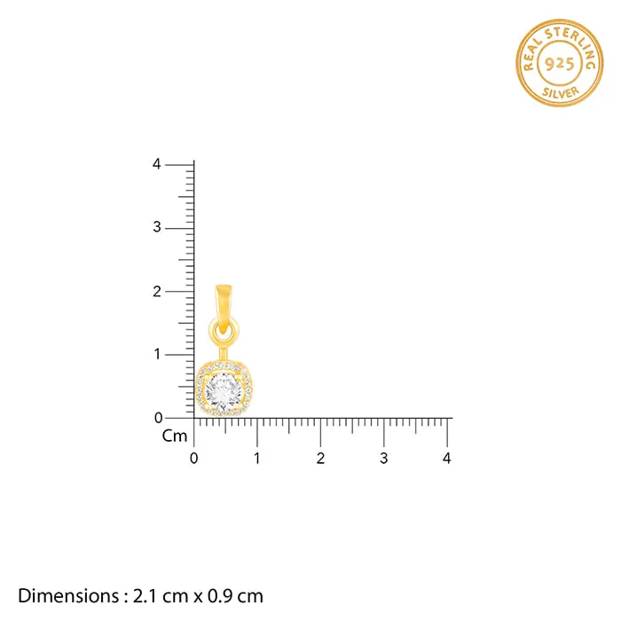 Golden Classy Solitaire Pendant With Link Chain Giva