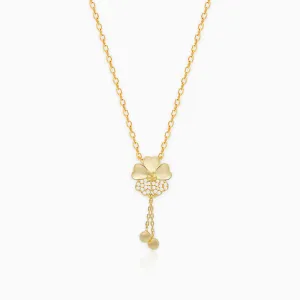 Golden Clover Dangle Pendant with Link Chain Giva