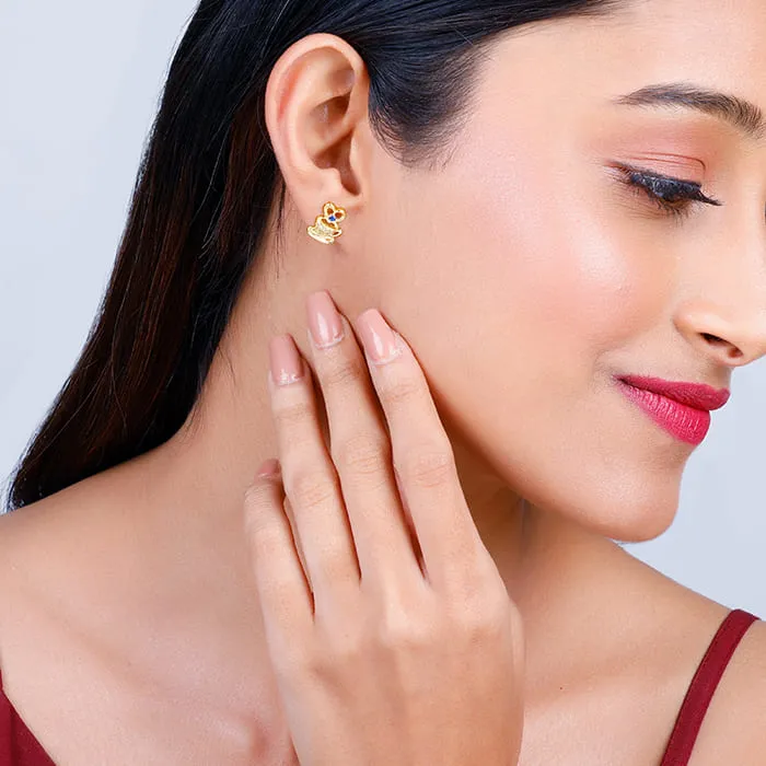 Golden Coffee Love Stud Earrings Giva