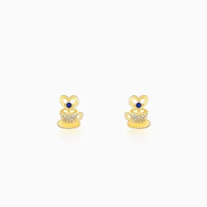 Golden Coffee Love Stud Earrings Giva