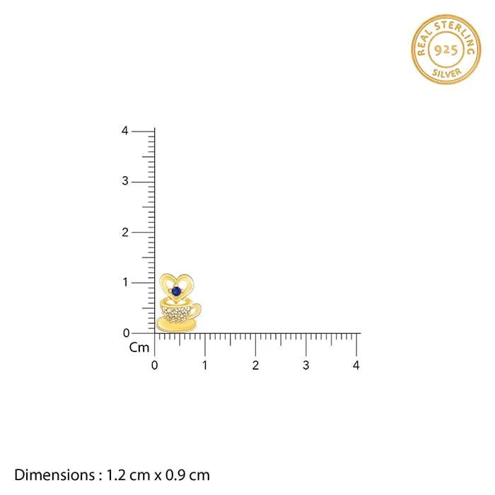 Golden Coffee Love Stud Earrings Giva