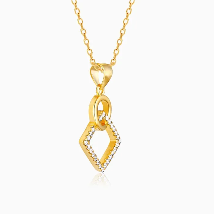 Golden Cubic Circle Pendant with Link Chain Giva