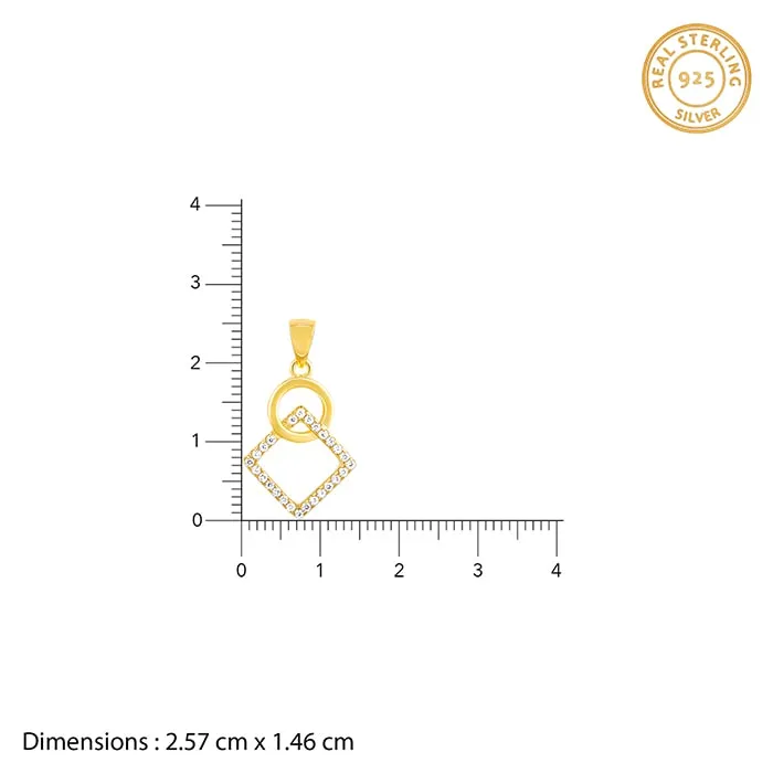Golden Cubic Circle Pendant with Link Chain Giva