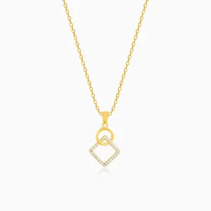 Golden Cubic Circle Pendant with Link Chain Giva