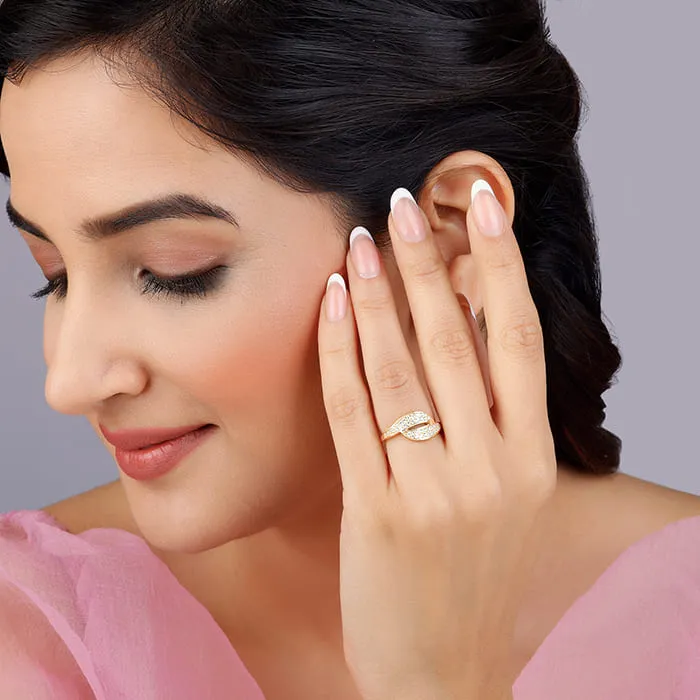 Golden Dual Wave Ring Giva