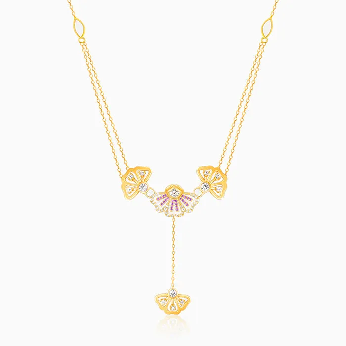 Golden Elegant Eyebright Lariat Necklace Giva