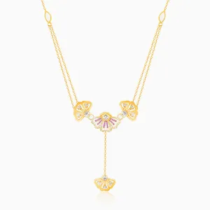 Golden Elegant Eyebright Lariat Necklace Giva
