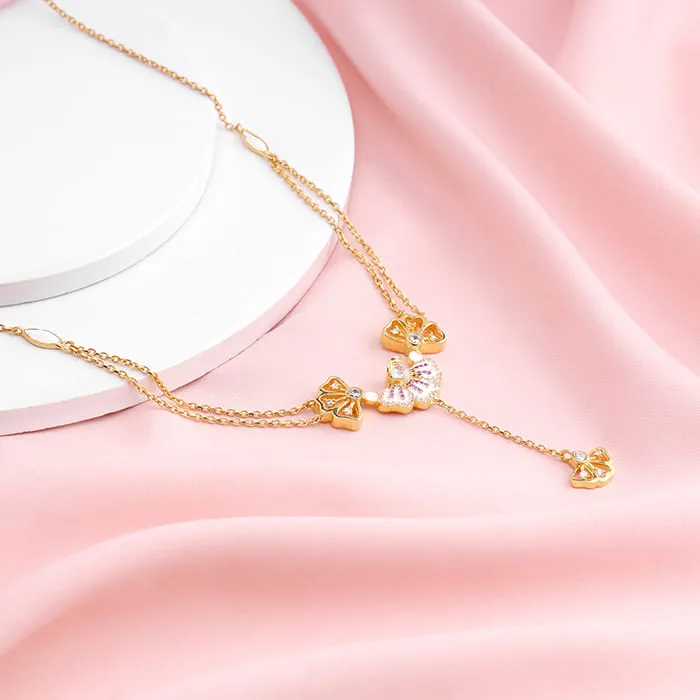 Golden Elegant Eyebright Lariat Necklace Giva