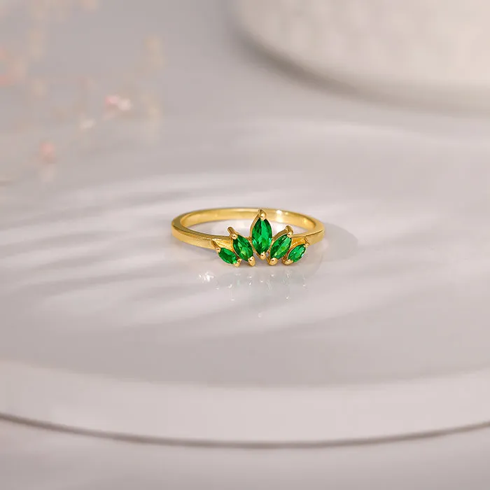 Golden Emerald Marquise Ring Giva