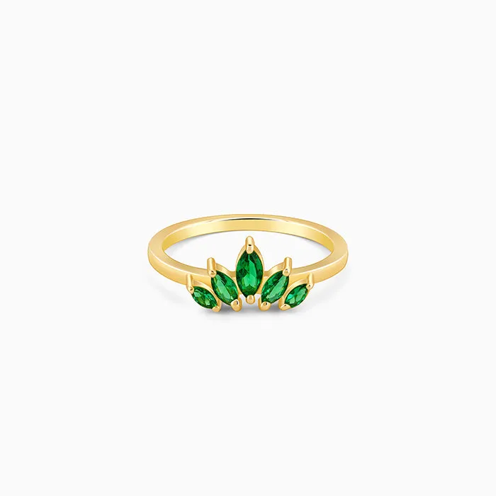 Golden Emerald Marquise Ring Giva