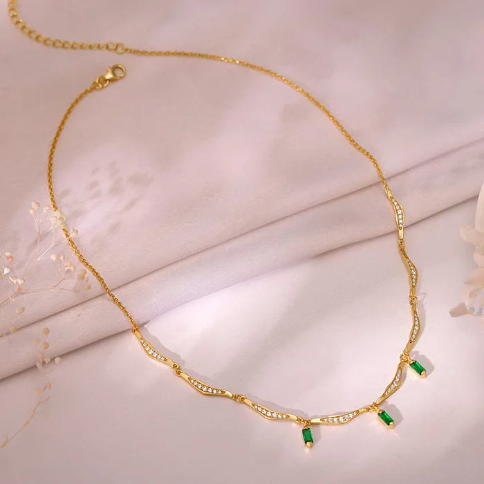 Golden Emerald Tranquility Necklace Giva