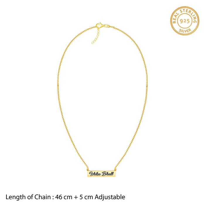 Golden Engraved Pendant with Box Chain Giva