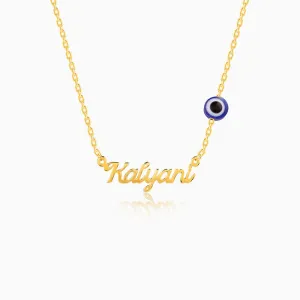 Golden Evil Eye Personalised Name Necklace Giva