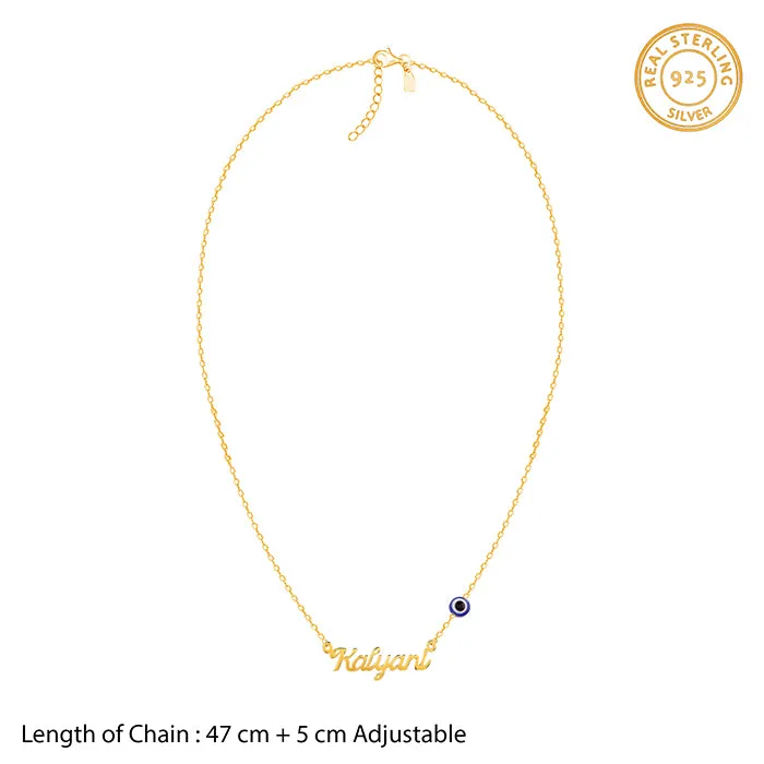 Golden Evil Eye Personalised Name Necklace Giva