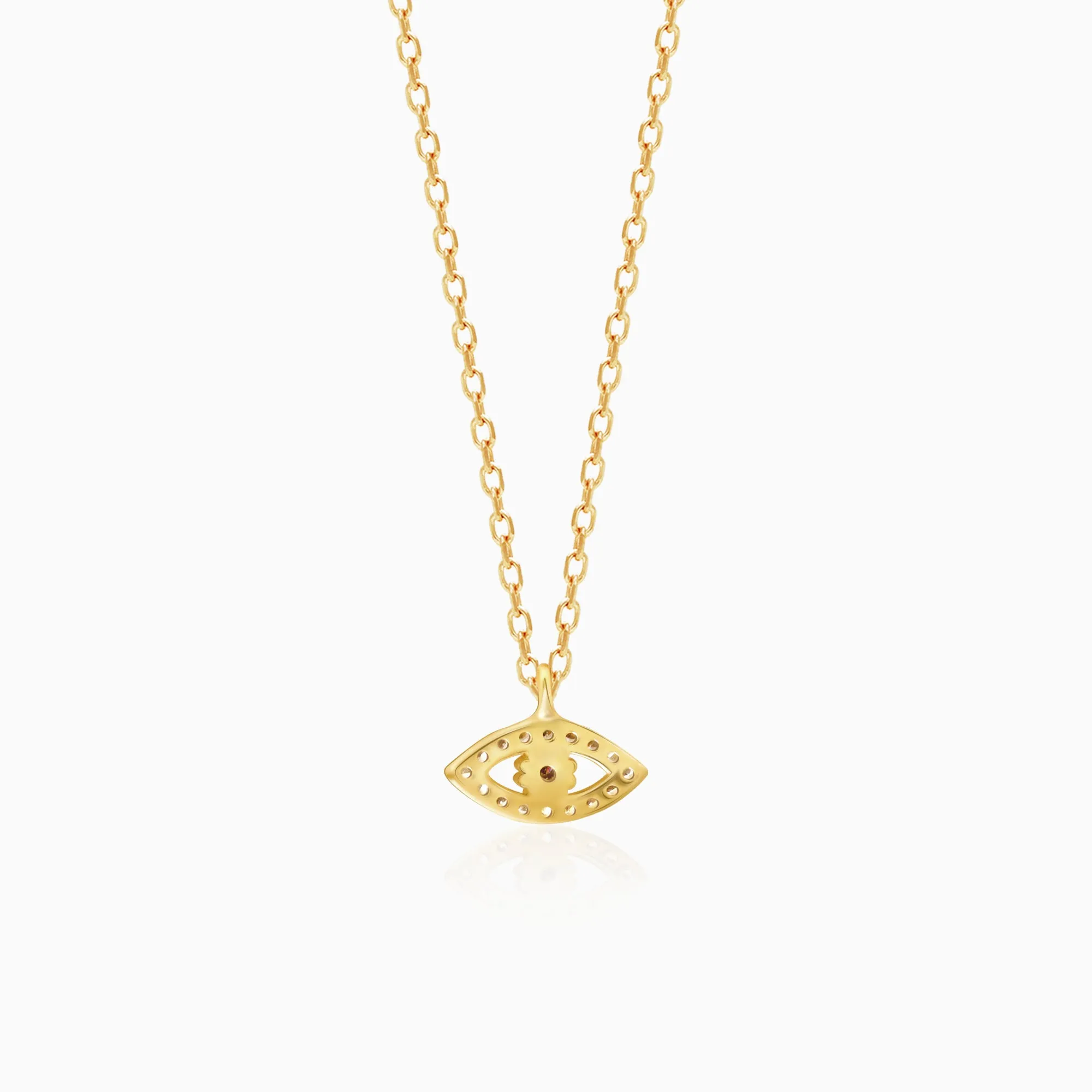 Golden Evil Eye Zircon Pendant With Link Chain Giva