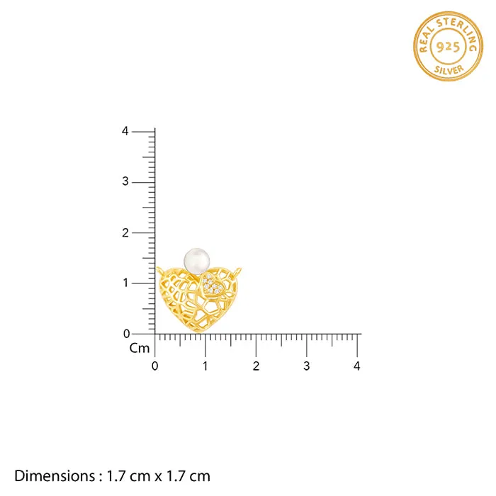 Golden Filigree Pearl Heart Necklace Giva