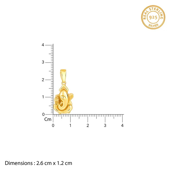 Golden Ganapati Pendant With Link Chain Giva