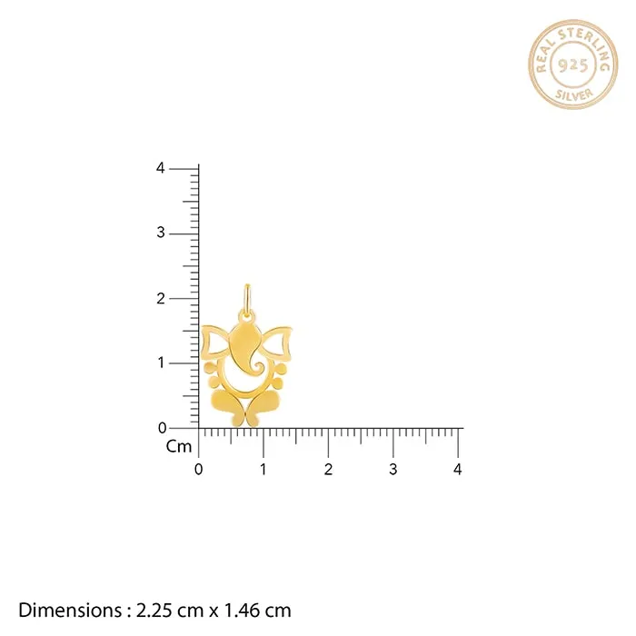 Golden Ganapati Silhouette Pendant with Link Chain Giva