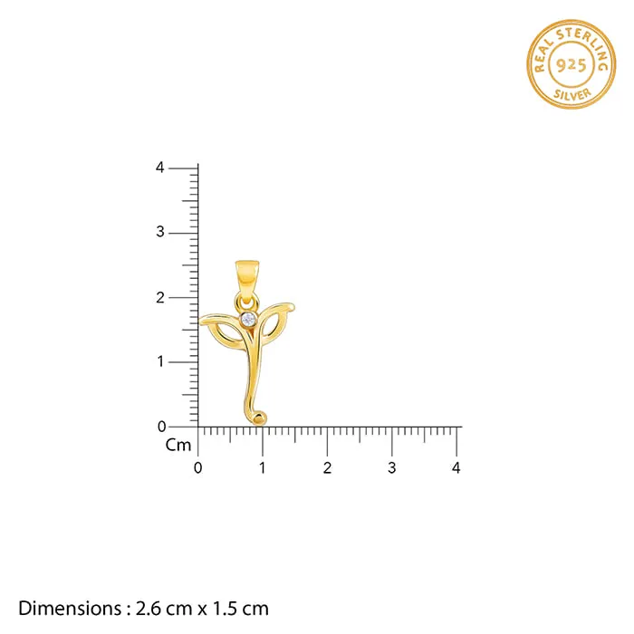 Golden Ganesha Trunk Pendant With Link Chain Giva
