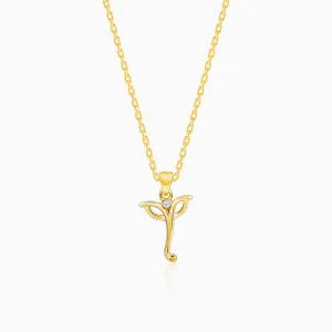 Golden Ganesha Trunk Pendant With Link Chain Giva