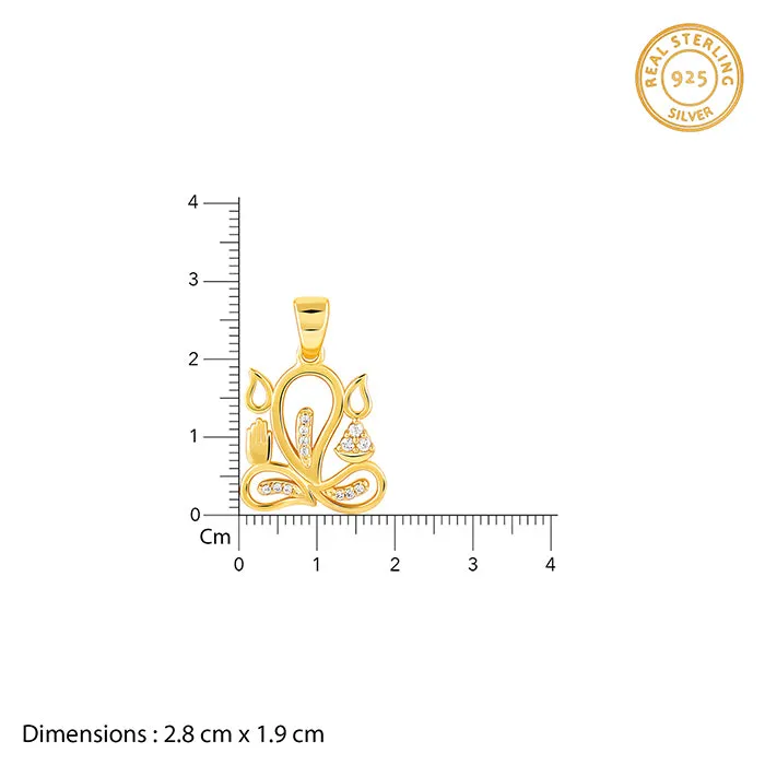 Golden Gleaming Ganesha Pendant With Box Chain For Him Giva