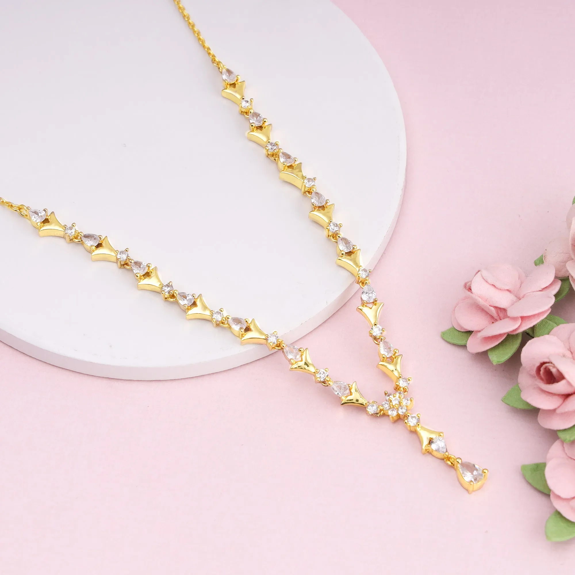 Golden Glinting Joy Zircon Pendant Giva