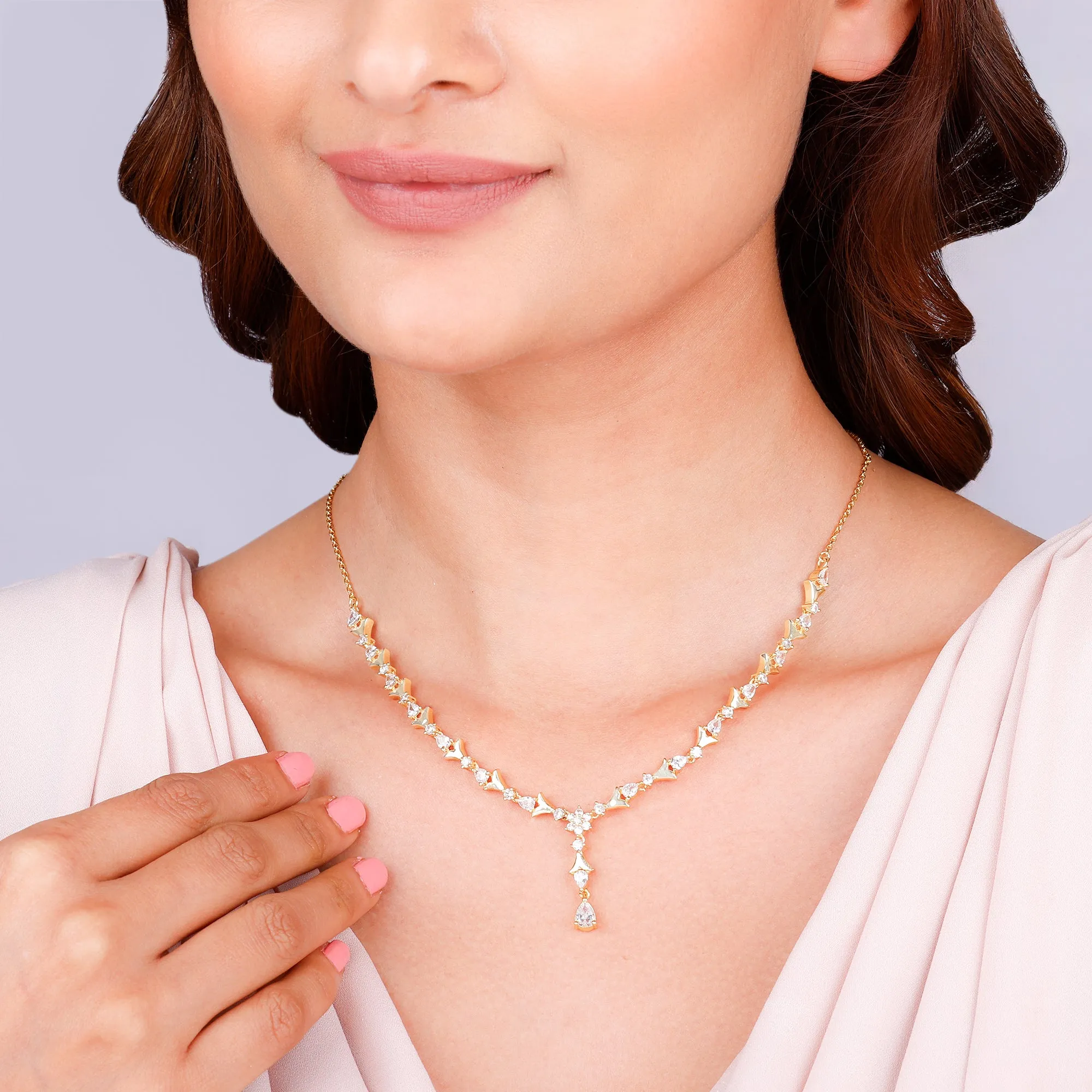 Golden Glinting Joy Zircon Pendant Giva