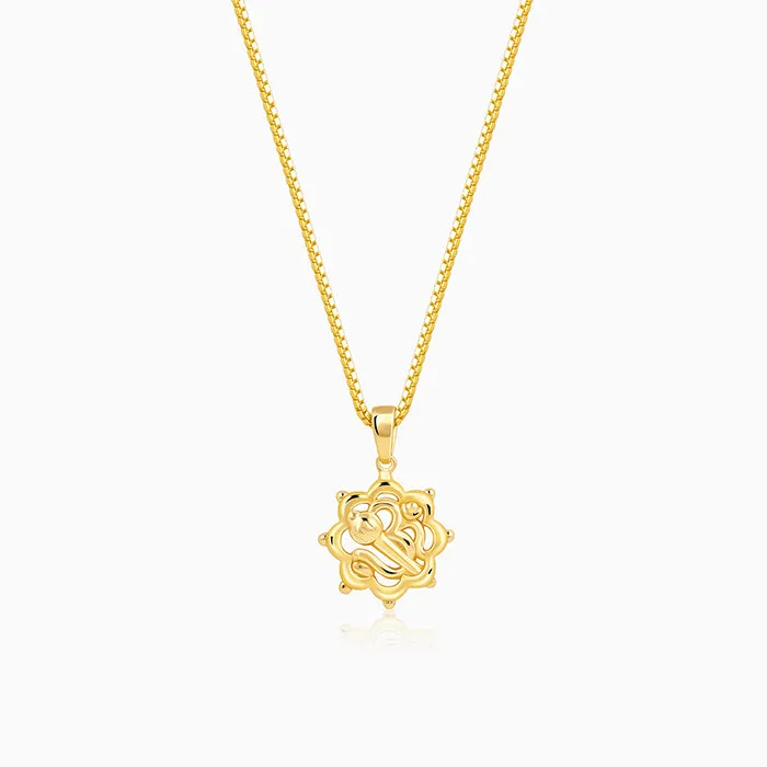 Golden Hanuman Gada Pendant With Link Chain Giva