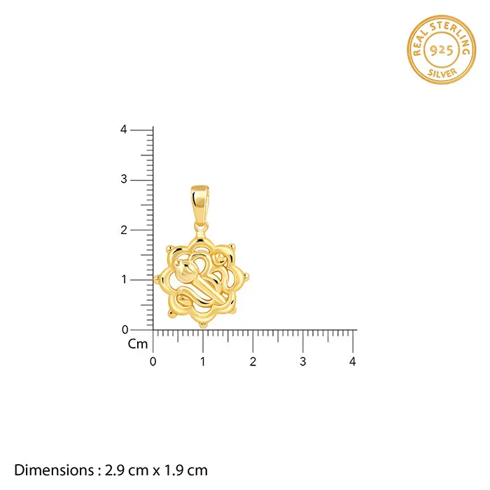 Golden Hanuman Gada Pendant With Link Chain Giva