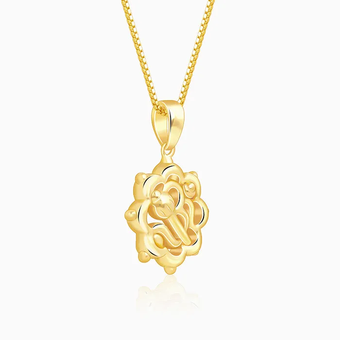 Golden Hanuman Gada Pendant With Link Chain Giva