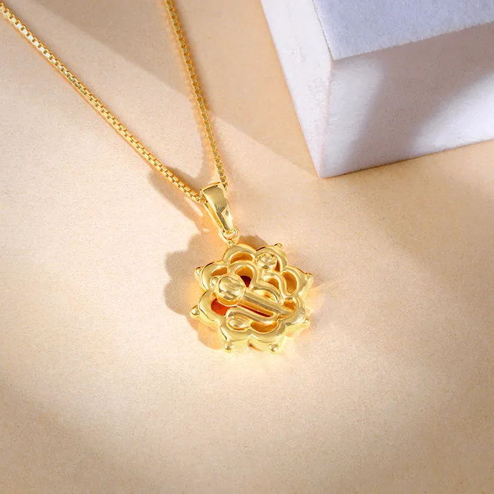 Golden Hanuman Gada Pendant With Link Chain Giva