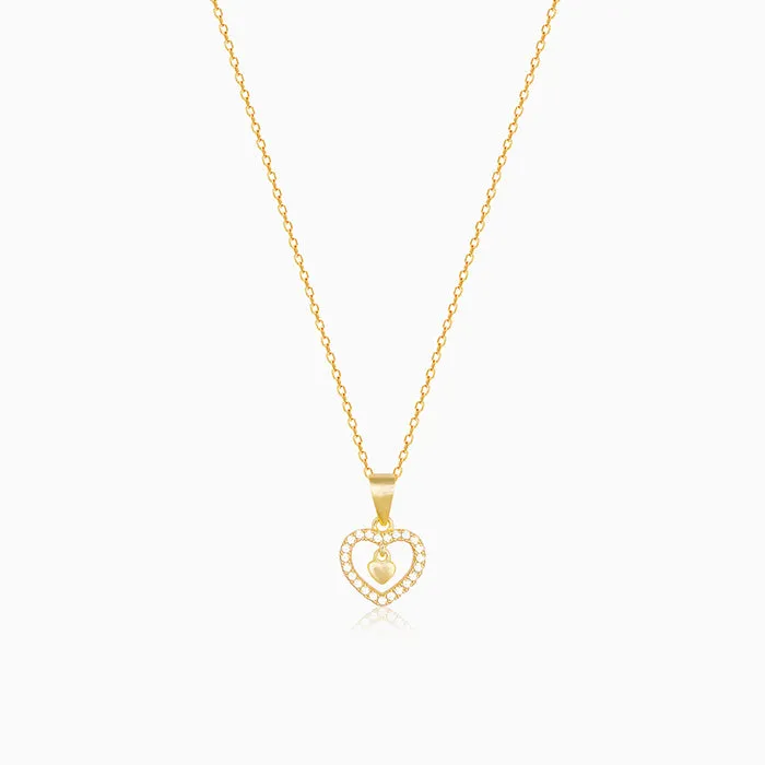 Golden Love Droplet Pendant With Link Chain Giva